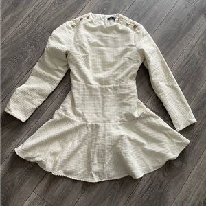 Tweed dress cream size S